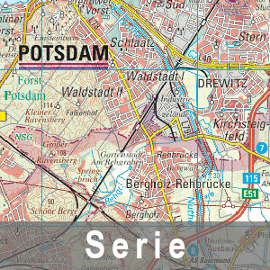 Beipielausschnitt aus der Regionalkarte Potsdam