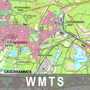 Digitale Topographische Karte 1 : 50 000 Farbe Brandenburg mit Berlin (WMTS)